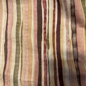 5 Yds Fabric Robert Allen Home Brown Yellow Green Cream Stripe New Medium Weight